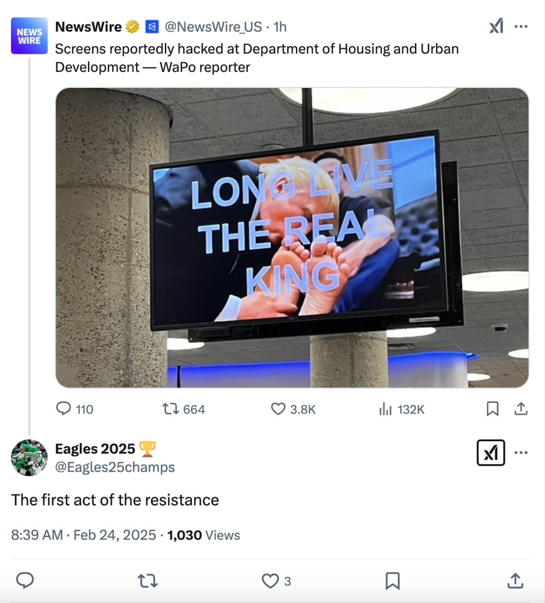 X post from NewsWire on HUD hack